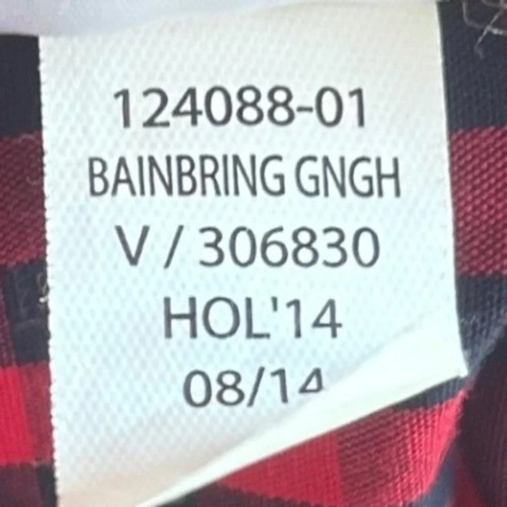 Banana Republic Button Down Shirt Mens Red Gingham Tailored Preppy Slim Fit XXL